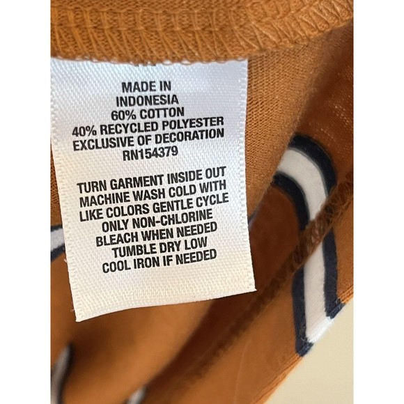 Aeropostale tee shirt Mens Orange and Navy Blue stripe with Logo NWT Size Med - Picture 7 of 7